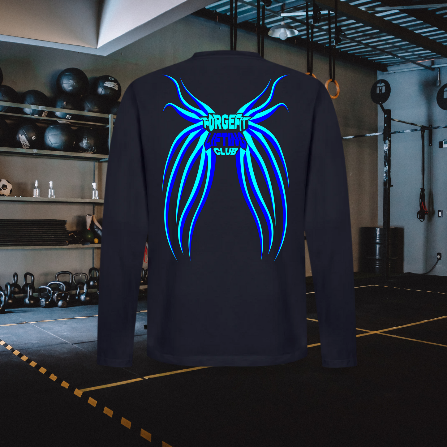 ForgeFitLiftingClubBlue – Men's Premium Organic Long Sleeve Shirt