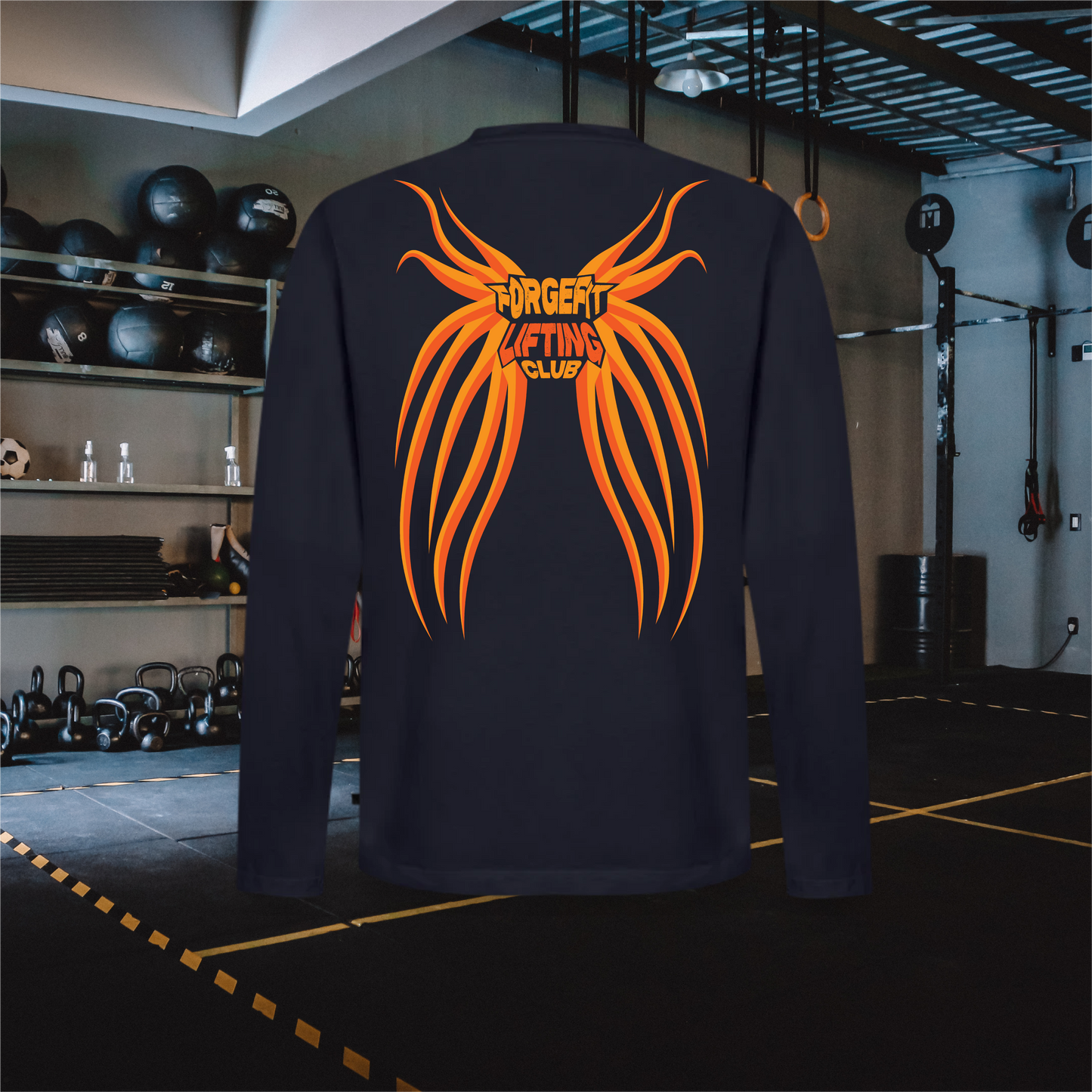 ForgeFitLiftingClubOrange – Men's Premium Organic Long Sleeve Shirt