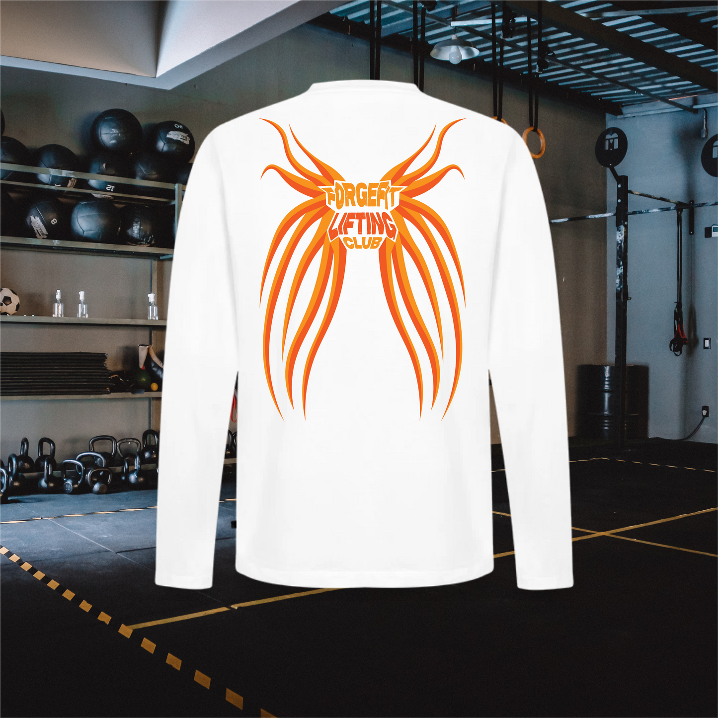 ForgeFitLiftingClubOrange – Men's Premium Organic Long Sleeve Shirt